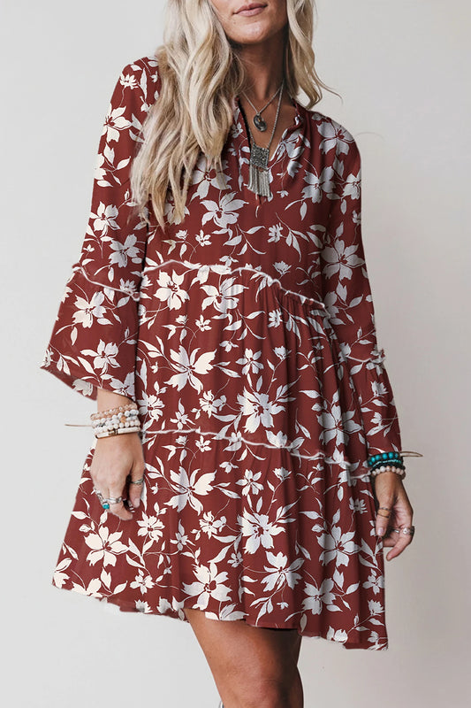 Lettuce Trim 3/4 Sleeve Mini Dress