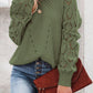 Hollow-out Puffy Sleeve Knit Sweater