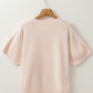 Pearl Bow Embellished Dolman Short Sleeve Sweater