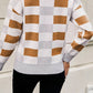 Checkered Ribbed Edge Sweater