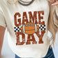GAME DAY Checkered Rugby Print Vintage Graphic Tee