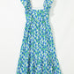 Floral Print Square Neck Ruffled Strap Maxi Dress