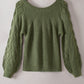 Hollow-out Puffy Sleeve Knit Sweater