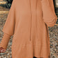 Drawstring Cowl Neck Oversize Top with Side Slits