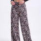 Polk Leopard Print Wide Leg Pants