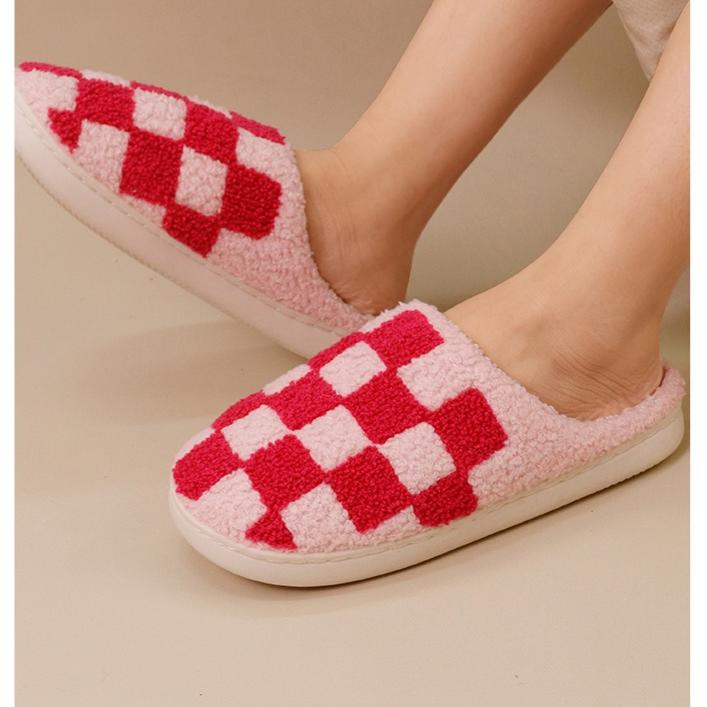 Checkered Cozy Slippers