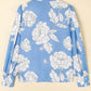Floral Print Button Up Pleated Detail Puff Sleeve Shirt