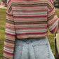 Striped Wide Sleeve Cropped Top