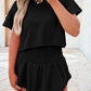 Cropped Tee and Ruffle High Waist Skort Set
