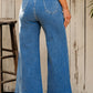 Plain Seam Detail Flared Bottom Ankle Length Jeans