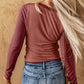 Expose Seam Color Block Ribbed Knit Top