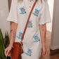 Bow Patriotic Cowgirl Boots Sequin Patch Shift T Shirt Dress