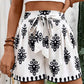 Tribal Geometric Print Belted High Waist Casual Shorts