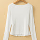 Exposed Seam Ribbed Knit Slim Fit Long Sleeve Top