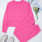 Raw Edge Half Buttons Pullover and Jogger Pants Set