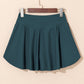 Solid Pocketed Crossover High Waist Swim Skort