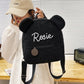 Personalized Teddy Bear Ears Sherpa Backpack