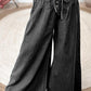 Light Wash Button Waist Wide Leg Jeans