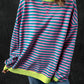 Oversized Contrast Trim Pullover Sweatshirt