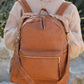 Convertible Vintage Leather Large Backpack