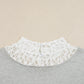 Button Keyhole Lace Patchwork Drop Shoulder Sweater