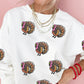 Thanksgiving Turkey Sequin Patched Pullover Sweatshirt