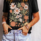 Wild Flower Pumpkin Print T Shirt