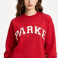 Red & White lettering MockNeck Sweatshirt