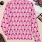 Cowgirl Boots Printed Mock Neck Long Sleeve Mesh Top