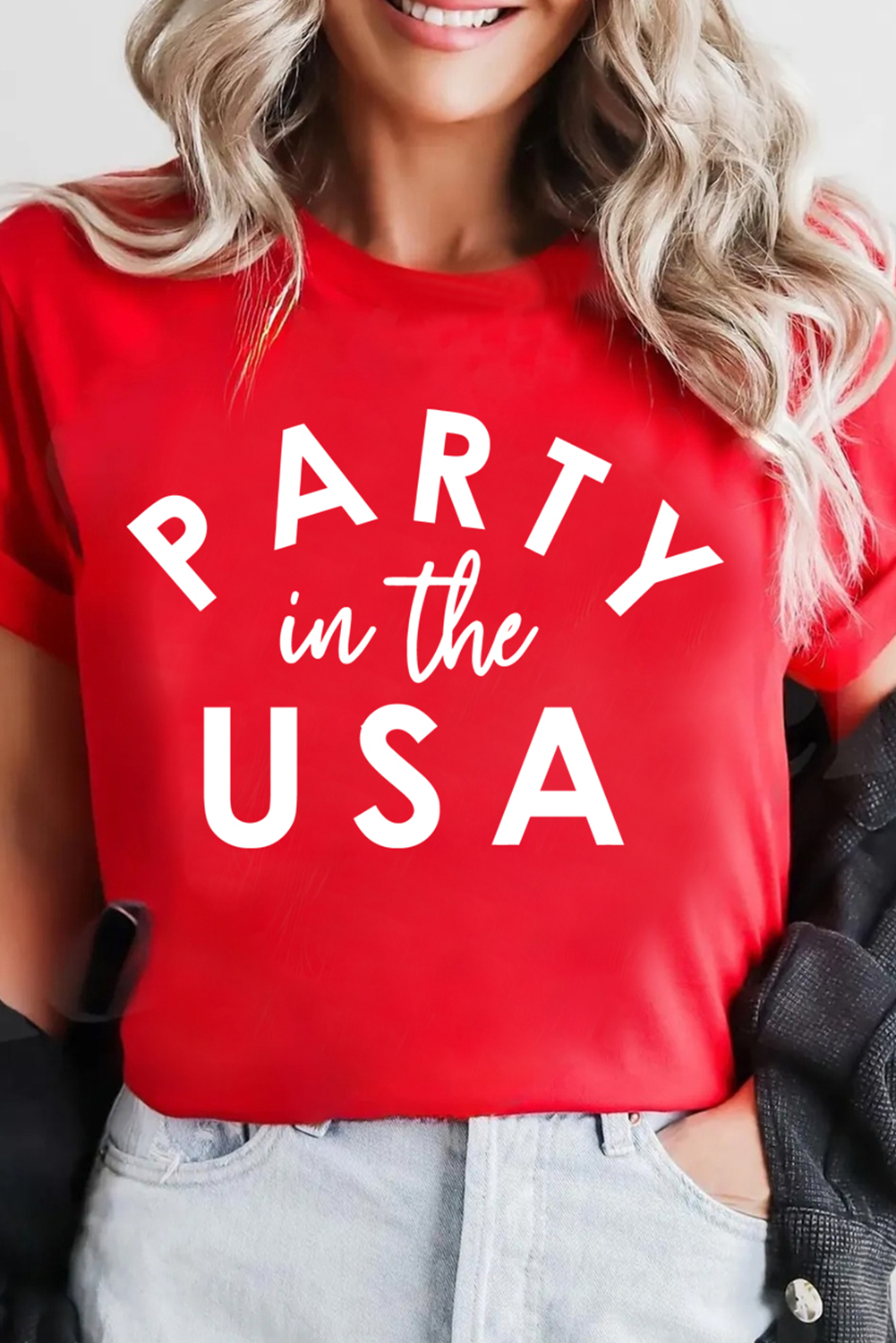 PARTY in the USA Printed Independence Day T Shirt
