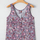 Boho Floral Pleated Buttoned Front Tank Top
