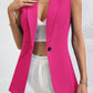 Single Button Lapel Collar Vest Blazer