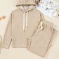 Hoodie and High Waist Pants Corduroy Suit