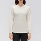 Solid Color Loose-fit Long-sleeve Athletic Pullover