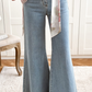High Waist Button Zip Fly Bell Bottom Jeans