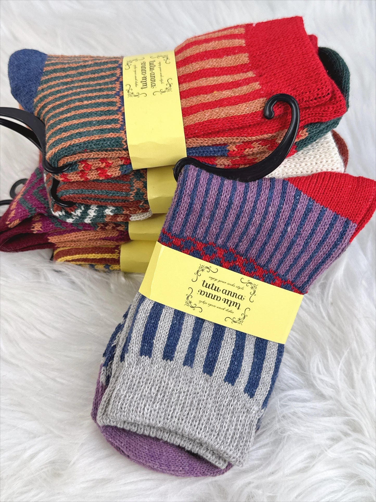 5 Pairs Modern Geometric Pattern Socks Set (JG037 )