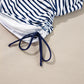 Drawstring Tummy Control Mix-and-match 2pcs Tankini Swimsuit