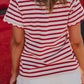Scalloped Trim Round Neck T Shirt