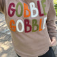 GOBBLE Letter Graphic Thanksgiving Shift Sweatshirt