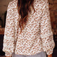 Lace Detail Floral Puff Sleeve Fall Shirt