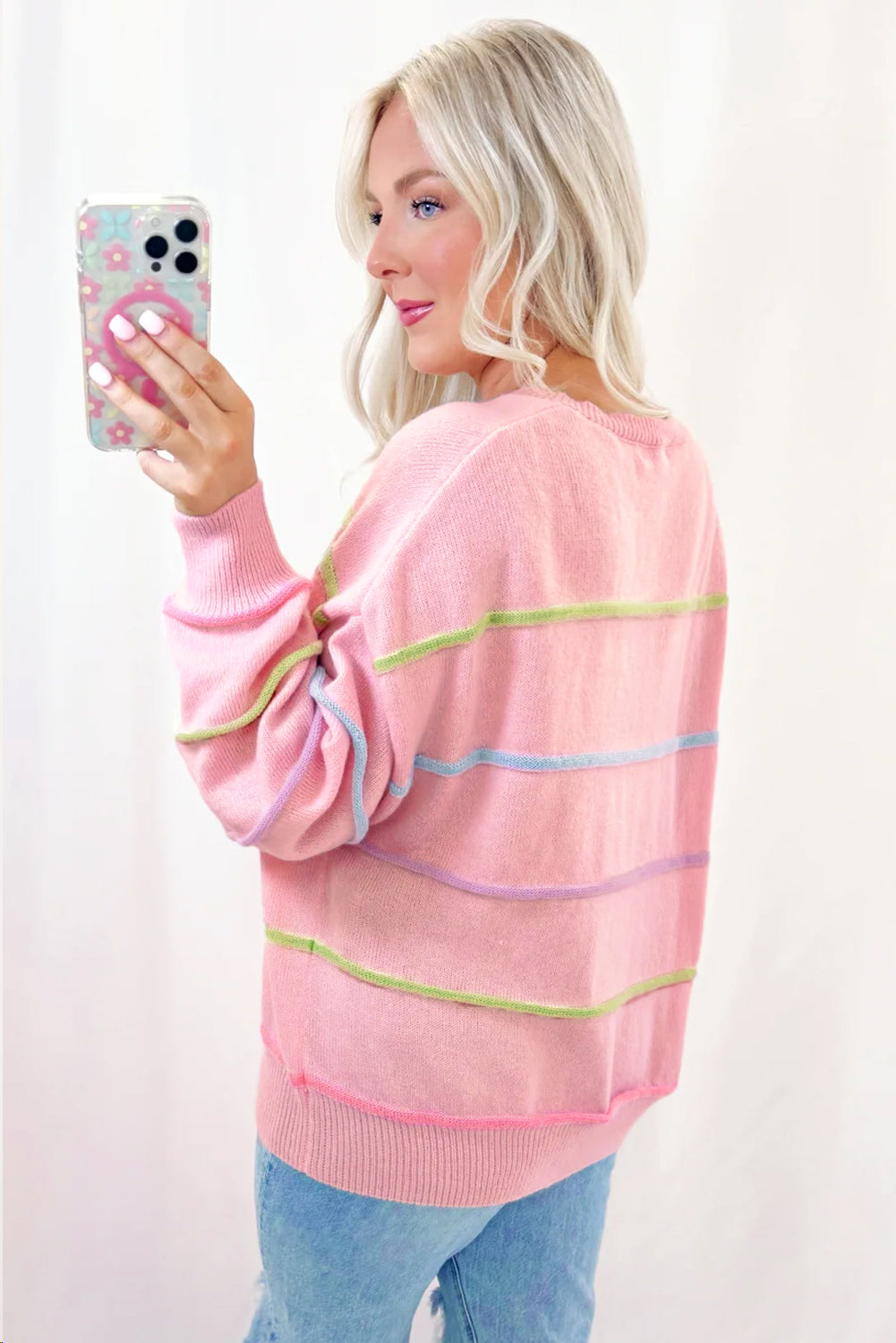 Rainbow Stripes Cozy Sweater