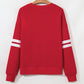 Sequin Baseball Patched Oversized Varsity Sweatshirt