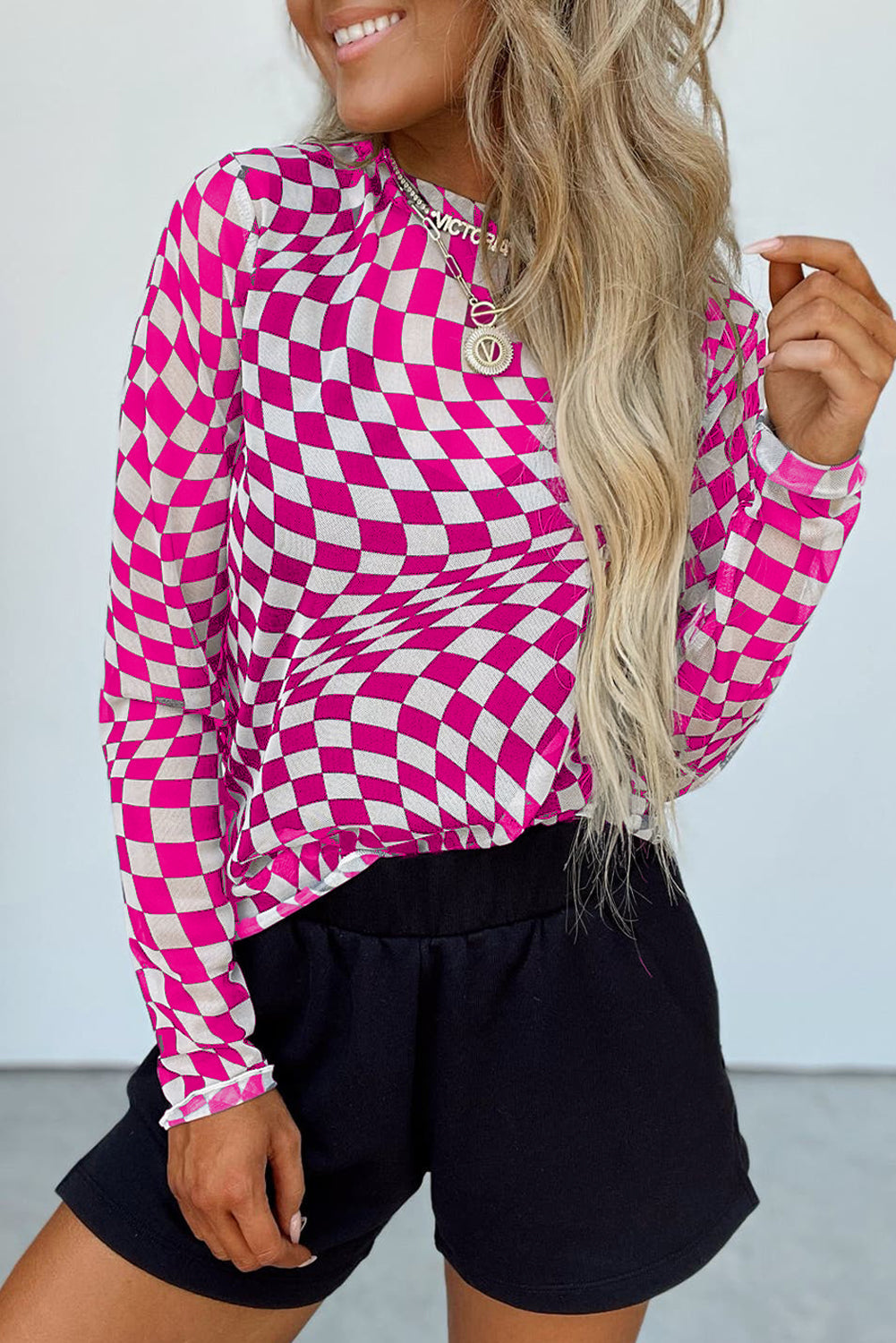 Checkered Mesh Top