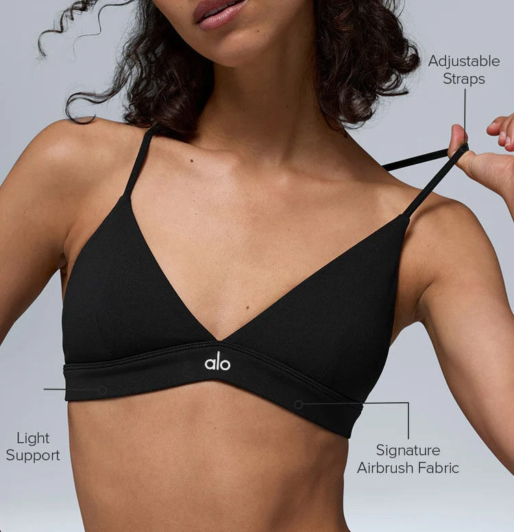 Women's Black Light Support Sports Bra – Activewear Yoga Top