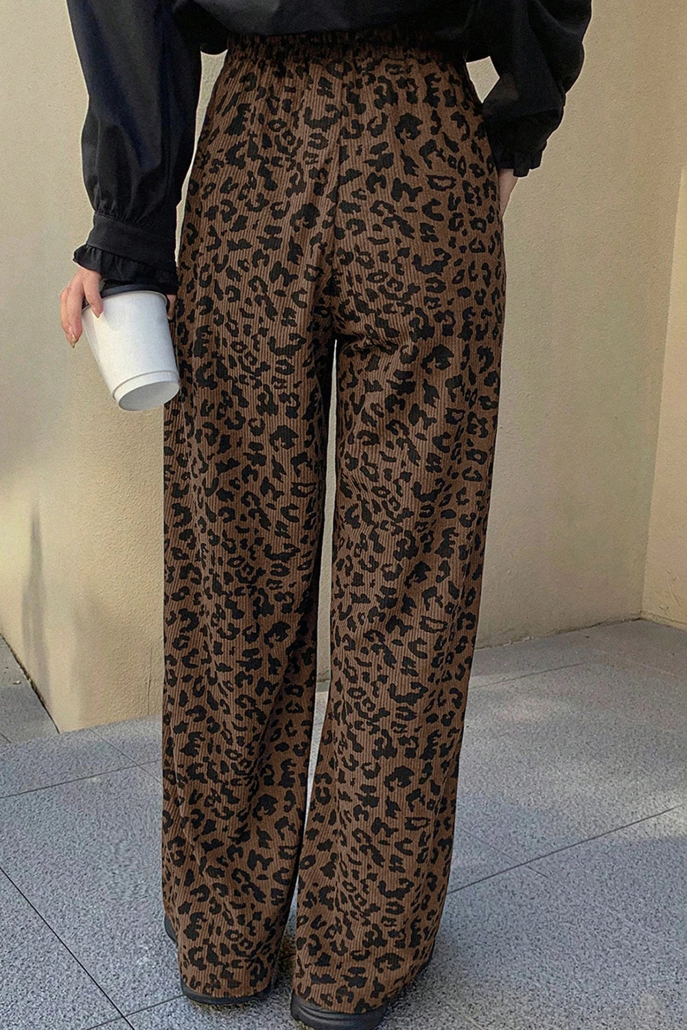 High Waist Loose Corduroy Pants