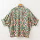 Abstract Print Half Sleeve Button up Loose Shirt