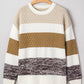 Knit Striped Color Block Loose Sweater