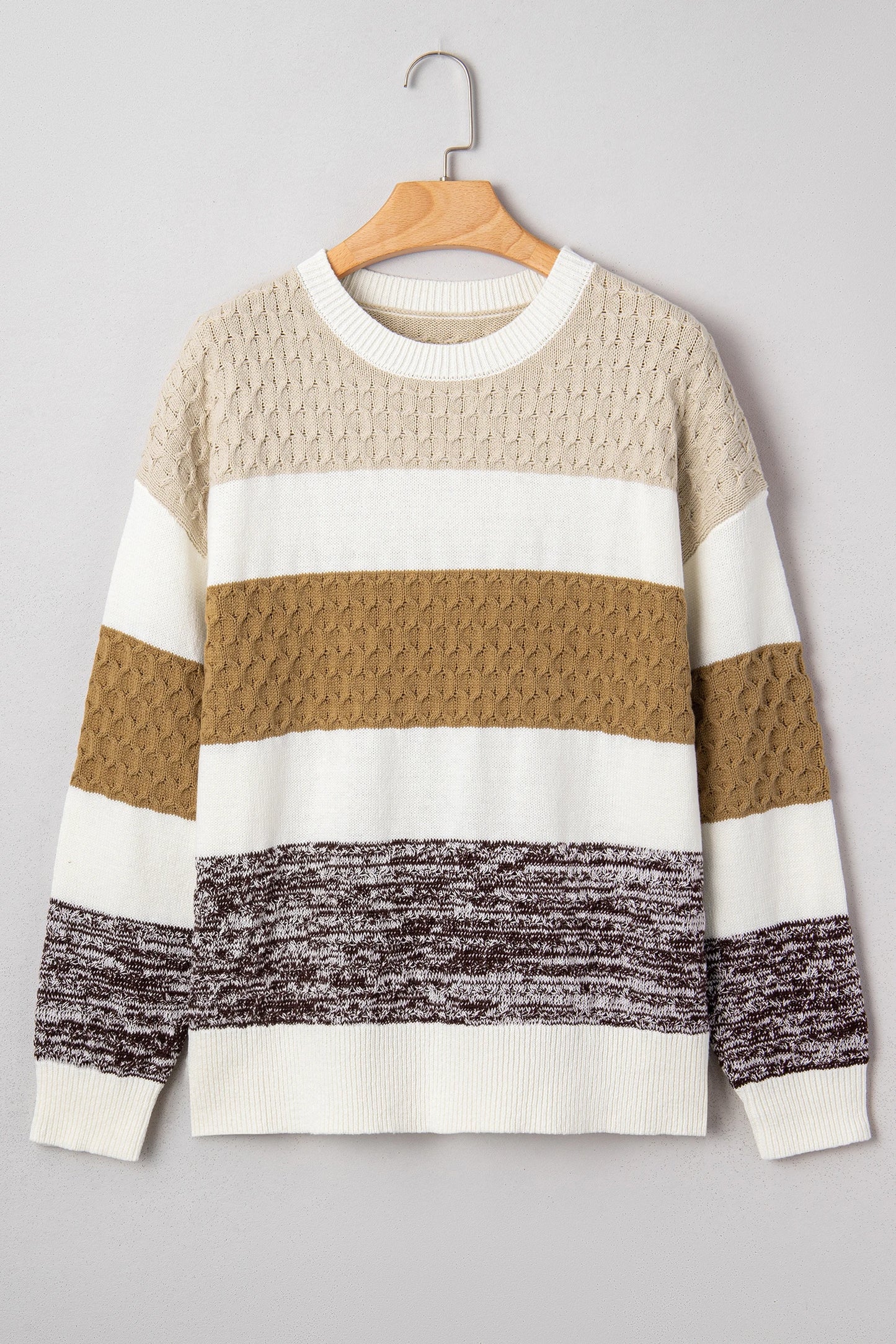 Knit Striped Color Block Loose Sweater