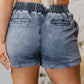 Drawstring High Waist Pocketed Denim Shorts