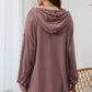 Buttoned High and Low Hem Hoodie